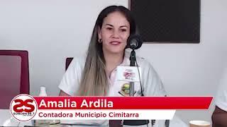 Intervención del Alcalde de Cimitarra Henry Riaño Castillo y la Contadora Municipal