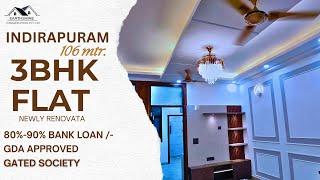 106 MTR ka 3 bhk flat newly renovated || Bank loan available||