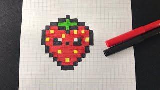 Pixel art  How to draw Kawaii Strawberry  How to draw strawberry   Pixel art