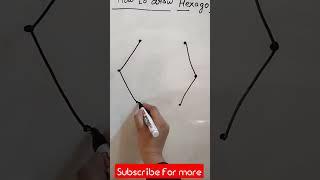 How to draw hexagon shape | hexagon with dot #shape #shorts #short