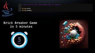 JAVA BRICK BREAKER GAME - How to code a Brick Breaker Game in *5 MINUTES*