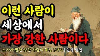 노자가 말한 강한 사람의 특징 3가지 | 채근담, 노자, 묵자, 논어, 석가모니, 명심보감, 다산 정약용, 쇼펜하우어의 인생 명언 | 이런 사람이 세상에서 가장 강한 사람이다