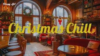 Warm Christmas Cafe Chill Lofi Beats  Christmas Lofi With Cracking Fireplace to Relax /Study /Work