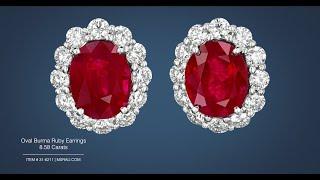 Oval Burma Ruby Earrings (8.58 Carats) | M.S. Rau