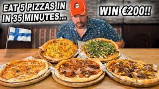 Kebab Pizza Challenge?! Eat FIVE Pizzas Within 35 Minutes and Win €200 Cash!!