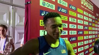 Donavan Brazier advances at 2019 Worlds Says Amos being out doesn't affect him much