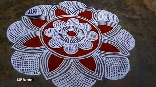 Panguni madham kolam / simple flowers rangoli / Friday muggulu