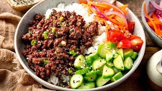 Vietnamese-Style Minced Beef Rice Bowls