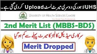 2nd Merit List of UHS Lahore !! Merit Dropped in Punjab