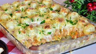 صنية البطاطا  بخلطة الدجاج والباشميل على طريقتي Potato and chicken tray