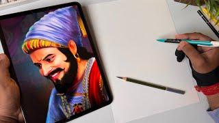 Chhatrapati Shivaji Maharaj Drawing,  Outline Tutorial 