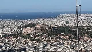 Lycabettis Hill Funicular Cable Car View of Athens, Greece