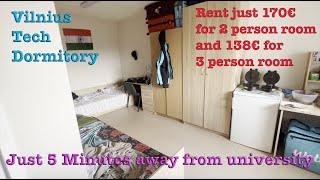 Vilnius Tech Dorms | Dormitory Visit | Dorm Rent just 138€ |