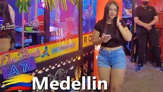 Medellín Colombia Walking Tour - LA 70 Party Nightlife Bars and Clubs 4K