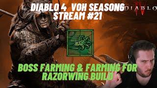 Diablo 4  Season6 - Farming boss with andys rushing claw and also farming for Razorwing build!