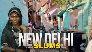 World's Largest Slums - NEW DELHI INDIA  Walking Tour in 2024