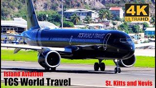 TCS World Travel A321neo / Arrival And Departure From St. Kitts / Eastern Caribbean