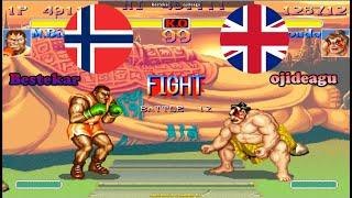 #fightcade Super Street Fighter 2 Turbo  Bestekar (Norway) vs ojideagu (UK) 슈퍼 스트리트 파이터 2 터보