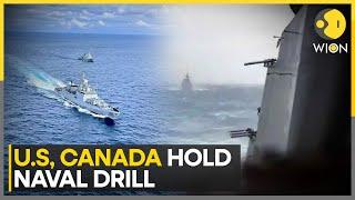 US, Canada Hold Naval Drill; USS Higgins HMCS Vancouver Sail Through Taiwan Strait | WION