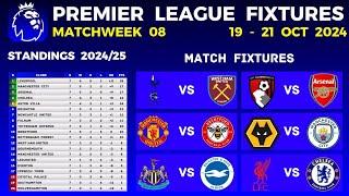 PREMIER LEAGUE FIXTURES - Matchweek 8 / EPL Table Standings Today / EPL Fixtures Today 2024/25