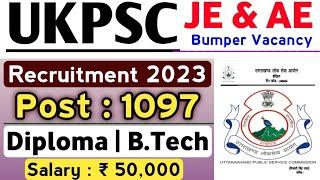 UKPSC JE Recruitment 2023 | Other State Eligible Or Not All Branch Fresher Eligible Bumper Vacancy