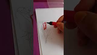 how to draw an easy rose for the help of glass #satisfied #trending #youtube #viral #art #rose