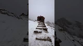 The world highest shiv mandir trek Tungnath mahadev chopta .  Height above sea level is 13000 feet .