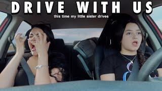 My 15 year old sister drives me around for the FIRST TIME...