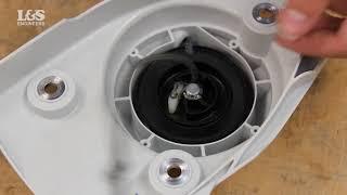 How to Change the Rope in a Recoil Starter on a Stihl TS410 & TS420 Disc Cutter | L&S Engineers