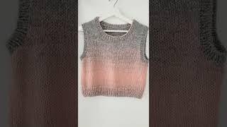 옴브레 베스트 핑크와 그레이도 사랑스럽다!!! 🩷🩷🩷  #조끼뜨기 #베스트뜨기 #knitting #대바늘조끼 #대바늘조끼뜨기