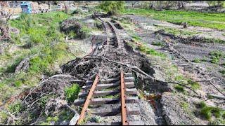 Drone footage - Catastrophic Rail damage at Eskdale