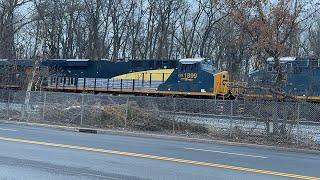 CSX 1899 Pere Marquette 2nd and CSX 7274 Spirit of West Virginia 3rd working Hagerstown,MD