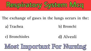 Respiratory System Mcq | respiratory system