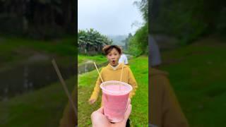 Kind girl eating strawberry ice cream rainbow candy  #shorts #funny