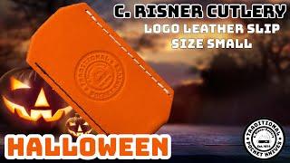 C. Risner Cutlery: Logo Leather Slip Small - Halloween Orange