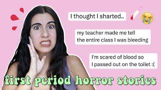 reading horror stories about getting your period for the first time (the tea!!) | Just Sharon