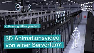 3D Animationsvideo Aufbau einer Serverfarm