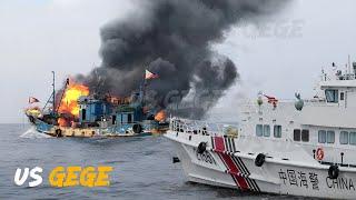 25 Minutes ago! China coast guard crashing Philippine vessels in Sabina Shoal