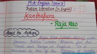 Kanthapura | Raja Rao | M.A. English Semester 3 Indian Literature (in English) Panjab University