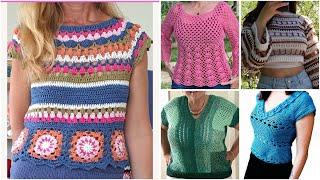 Crochet cotton thread cute top| colourful fancy  top designs