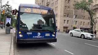 MTA M20 bus #9665 full ride from 7th Av & W 58 St to 7th Av & W 44 St.