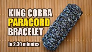 How to Make a KING COBRA PARACORD BRACELET with buckle In UNDER 3 MINUTES