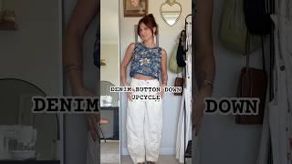 Part1 Denim shirt Upcycle #sewingtutorial #sewinghacks #thriftedfashion #thriftflip #upcycledfashion