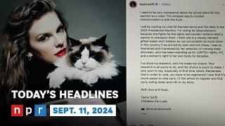 Taylor Swift Endorses Harris After Tuesday's Debate | NPR News Now