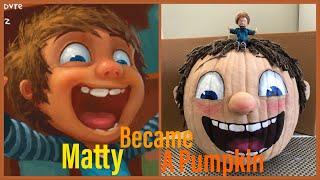 Pumpkin craft for reading season! Making Matty from “Too much glue” out of pumpkin.