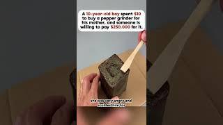 A 10-year-old boy spent $10 to buy a pepper grinder for his mother #mama #boy #love #fyp #money