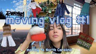 MOVING VLOG EP 1 | moving to durham nc, new yarn, thrifting in a new city + try on haul