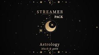 Animated Twitch Overlay ⭐ Mega Pack ⭐ Astrology Black and Gold