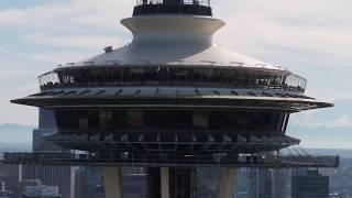 Seattle's Space Needle renovation project construction update from 500ft in the air