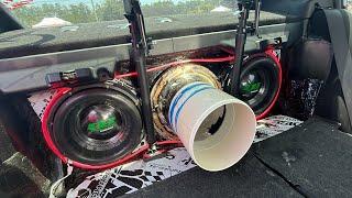 2 12" SUBWOOFERS TEAR UP THIS SUBARU!